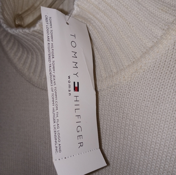 Vintage Tommy Hilfiger Long Sleeve Pullover Cowl neck Sweater Chunky knit logo - Picture 3 of 8